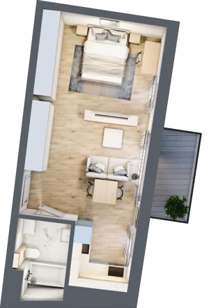 1 pokój, apartament 39,38 m², piętro 1, oferta nr B.13, Dolna Górna Wilda, Poznań, Wilda, Wilda, ul. Górna Wilda