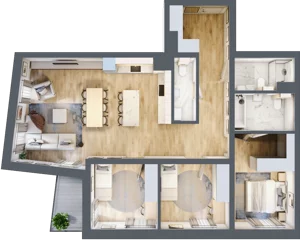4 pokoje, apartament 96,46 m², piętro 1, oferta nr B.17, Dolna Górna Wilda, Poznań, Wilda, Wilda, ul. Górna Wilda