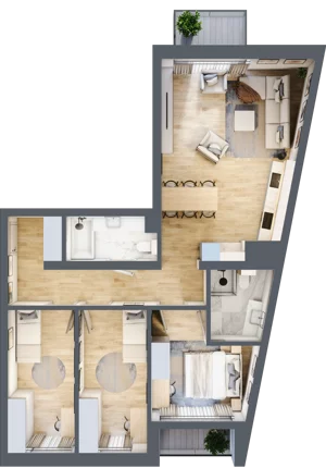 4 pokoje, apartament 81,28 m², piętro 1, oferta nr C.12, Dolna Górna Wilda, Poznań, Wilda, Wilda, ul. Górna Wilda