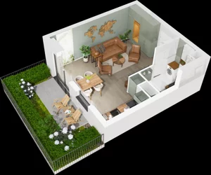 1 pokój, mieszkanie 33,41 m², parter, oferta nr 7.A.01, Urzeka - budynek 7, Gdańsk, Jasień, ul. Guderskiego / Czermińskiego