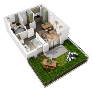 2 pokoje, mieszkanie 33,21 m², parter, oferta nr 6.A.04, Urzeka - budynek 6 , Gdańsk, Jasień, ul. Guderskiego / Czermińskiego