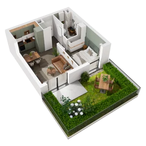 2 pokoje, mieszkanie 35,08 m², parter, oferta nr 6.A.06, Urzeka - budynek 6 , Gdańsk, Jasień, ul. Guderskiego / Czermińskiego