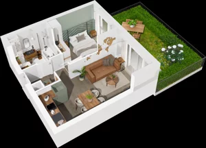 2 pokoje, mieszkanie 35,08 m², parter, oferta nr 7.A.06, Urzeka - budynek 7, Gdańsk, Jasień, ul. Guderskiego / Czermińskiego
