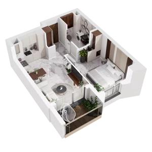 2 pokoje, mieszkanie 41,67 m², piętro 1, oferta nr A.2.1, GreenLine, Gdańsk, Piecki-Migowo, Matemblewo, ul. Rakoczego