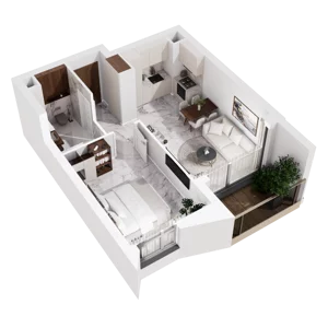 2 pokoje, mieszkanie 41,31 m², piętro 1, oferta nr B.2.6, GreenLine, Gdańsk, Piecki-Migowo, Matemblewo, ul. Rakoczego