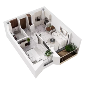 2 pokoje, mieszkanie 43,18 m², piętro 5, oferta nr A.6.6, GreenLine, Gdańsk, Piecki-Migowo, Matemblewo, ul. Rakoczego