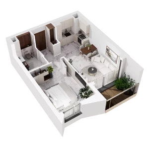 2 pokoje, mieszkanie 43,18 m², piętro 7, oferta nr A.8.6, GreenLine, Gdańsk, Piecki-Migowo, Matemblewo, ul. Rakoczego
