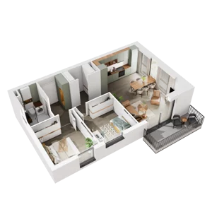 3 pokoje, mieszkanie 63,11 m², piętro 3, oferta nr 6.A.30, Urzeka - budynek 6 , Gdańsk, Jasień, ul. Guderskiego / Czermińskiego