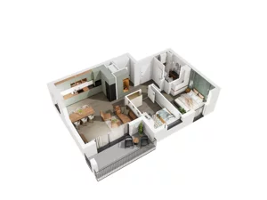 3 pokoje, mieszkanie 63,11 m², piętro 2, oferta nr 7.A.21, Urzeka - budynek 7, Gdańsk, Jasień, ul. Guderskiego / Czermińskiego
