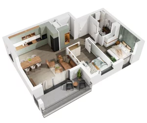 3 pokoje, mieszkanie 66,61 m², piętro 3, oferta nr 7.A.29, Urzeka - budynek 7, Gdańsk, Jasień, ul. Guderskiego / Czermińskiego