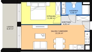2 pokoje, apartament inwestycyjny 42,87 m², piętro 1, oferta nr A.2.5, Apartamenty Remedium, Gdańsk, Aniołki,  ul. Mariana Smoluchowskiego