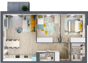 3 pokoje, apartament 65,02 m², piętro 3, oferta nr 5.A.20, Nowe Południe, Gdańsk, Orunia Górna-Gdańsk Południe, Maćkowy, ul. Starogrodzka / Borkowska