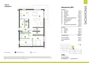 4 pokoje, mieszkanie 126,56 m², parter, oferta nr 2B-1, Skowronia, Kraków, Podgórze Duchackie, Wola Duchacka, ul. Skowronia