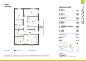5 pokoi, mieszkanie 143,10 m², piętro 1, oferta nr 2B-2, Skowronia, Kraków, Podgórze Duchackie, Wola Duchacka, ul. Skowronia