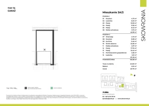 6 pokoi, mieszkanie 133,28 m², piętro 1, oferta nr 3A-2, Skowronia, Kraków, Podgórze Duchackie, Wola Duchacka, ul. Skowronia