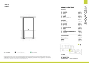 6 pokoi, mieszkanie 133,28 m², piętro 1, oferta nr 3B-2, Skowronia, Kraków, Podgórze Duchackie, Wola Duchacka, ul. Skowronia