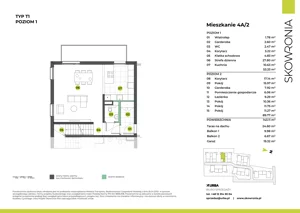 5 pokoi, mieszkanie 143,11 m², piętro 1, oferta nr 4A-2, Skowronia, Kraków, Podgórze Duchackie, Wola Duchacka, ul. Skowronia