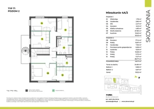 5 pokoi, mieszkanie 143,11 m², piętro 1, oferta nr 4A-2, Skowronia, Kraków, Podgórze Duchackie, Wola Duchacka, ul. Skowronia