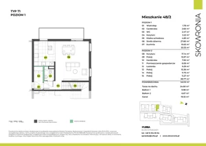 5 pokoi, mieszkanie 143,10 m², piętro 1, oferta nr 4B-2, Skowronia, Kraków, Podgórze Duchackie, Wola Duchacka, ul. Skowronia