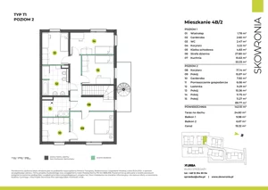 5 pokoi, mieszkanie 143,10 m², piętro 1, oferta nr 4B-2, Skowronia, Kraków, Podgórze Duchackie, Wola Duchacka, ul. Skowronia