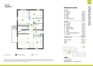 6 pokoi, mieszkanie 133,28 m², piętro 1, oferta nr 5A-2, Skowronia, Kraków, Podgórze Duchackie, Wola Duchacka, ul. Skowronia
