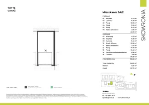6 pokoi, mieszkanie 133,28 m², piętro 1, oferta nr 5A-2, Skowronia, Kraków, Podgórze Duchackie, Wola Duchacka, ul. Skowronia