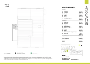 6 pokoi, mieszkanie 133,28 m², piętro 1, oferta nr 5A-2, Skowronia, Kraków, Podgórze Duchackie, Wola Duchacka, ul. Skowronia