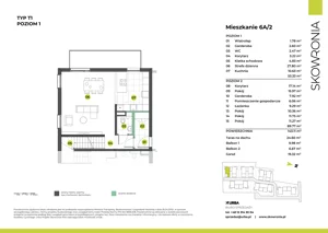 5 pokoi, mieszkanie 143,11 m², piętro 1, oferta nr 6A-2, Skowronia, Kraków, Podgórze Duchackie, Wola Duchacka, ul. Skowronia