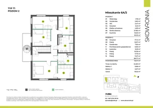 5 pokoi, mieszkanie 143,11 m², piętro 1, oferta nr 6A-2, Skowronia, Kraków, Podgórze Duchackie, Wola Duchacka, ul. Skowronia