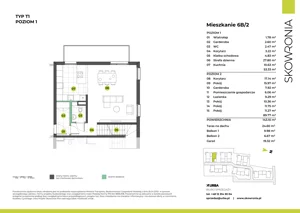 5 pokoi, mieszkanie 143,10 m², piętro 1, oferta nr 6B-2, Skowronia, Kraków, Podgórze Duchackie, Wola Duchacka, ul. Skowronia