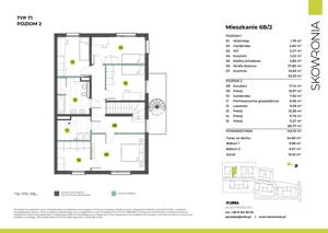 5 pokoi, mieszkanie 143,10 m², piętro 1, oferta nr 6B-2, Skowronia, Kraków, Podgórze Duchackie, Wola Duchacka, ul. Skowronia