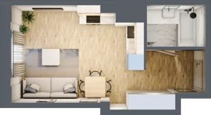 1 pokój, mieszkanie 26,13 m², piętro 6, oferta nr Giserska 5/104, Panorama Ursus, Warszawa, Ursus, Szamoty, ul. Giserska 5