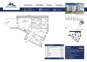 Mieszkanie czteropokojowe 73,67 m², Łomża, Akademicka, Sprzedaż