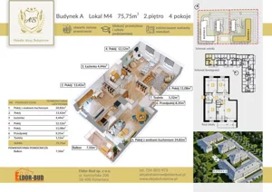 Mieszkanie czteropokojowe 75,75 m², Ostrów Mazowiecka, płk. Dyplomowanego Ludwika Bociańskiego, Sprzedaż