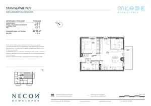 3 pokoje, mieszkanie 46,38 m², piętro 2, oferta nr B10-7, Młode Stanisławie - bud B10, B11, Stanisławie, ul. Stanisławie 7A