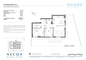 3 pokoje, mieszkanie 66,88 m², parter, oferta nr B11-1, Młode Stanisławie - bud B10, B11, Stanisławie, ul. Stanisławie 7A