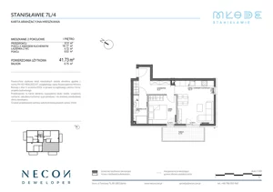 2 pokoje, mieszkanie 41,73 m², piętro 1, oferta nr B11-4, Młode Stanisławie - bud B10, B11, Stanisławie, ul. Stanisławie 7A