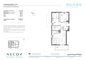 3 pokoje, mieszkanie 52,90 m², piętro 2, oferta nr B11-9, Młode Stanisławie - bud B10, B11, Stanisławie, ul. Stanisławie 7A