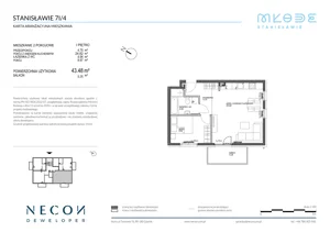 2 pokoje, mieszkanie 43,48 m², piętro 2, oferta nr B8-4, Młode Stanisławie - bud B8, B9, Stanisławie, ul. Stanisławie 7A
