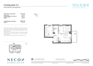 2 pokoje, mieszkanie 36,51 m², piętro 2, oferta nr B8-7, Młode Stanisławie - bud B8, B9, Stanisławie, ul. Stanisławie 7A