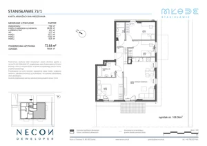 4 pokoje, mieszkanie 73,64 m², parter, oferta nr B9-1, Młode Stanisławie - bud B8, B9, Stanisławie, ul. Stanisławie 7A
