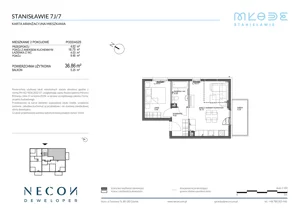 2 pokoje, mieszkanie 36,86 m², piętro 2, oferta nr B9-7, Młode Stanisławie - bud B8, B9, Stanisławie, ul. Stanisławie 7A
