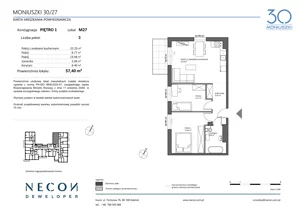 3 pokoje, mieszkanie 57,40 m², piętro 1, oferta nr M27, Moniuszki 30, Kościerzyna, ul. Moniuszki 30