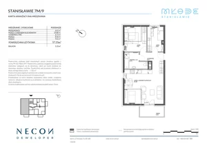 3 pokoje, mieszkanie 55,70 m², piętro 2, oferta nr B12/9, Młode Stanisławie - bud B12, B13, Stanisławie
