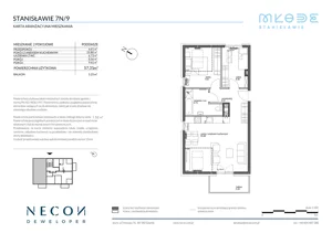 3 pokoje, mieszkanie 55,61 m², piętro 2, oferta nr B13/9, Młode Stanisławie - bud B12, B13, Stanisławie