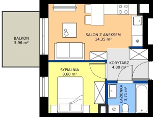 2 pokoje, mieszkanie 30,66 m², piętro 3, oferta nr 29, Apartamenty Barbary 19, Katowice, Śródmieście, ul. Barbary 19