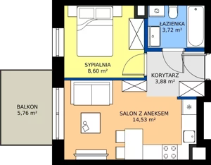2 pokoje, mieszkanie 30,73 m², piętro 2, oferta nr 22, Apartamenty Barbary 19, Katowice, Śródmieście, ul. Barbary 19