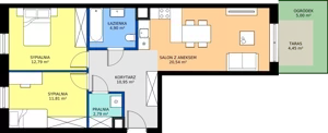 3 pokoje, mieszkanie 63,78 m², parter, oferta nr 42, Apartamenty Barbary 19, Katowice, Śródmieście, ul. Barbary 19