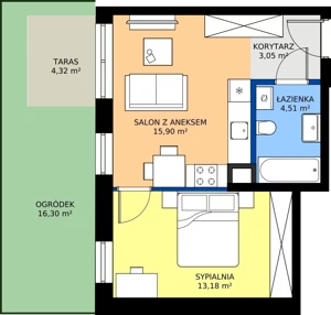 2 pokoje, mieszkanie 36,64 m², parter, oferta nr 39, Apartamenty Barbary 19, Katowice, Śródmieście, ul. Barbary 19