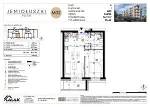 2 pokoje, mieszkanie 36,17 m², parter, oferta nr A2_M02, Jemiołuszki Park II, Lublin, Węglin Południowy, ul. Jemiołuszki